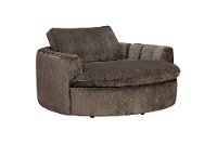 Stavro Dark Brown Otter Curved Cuddler Chair