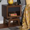 Modern Walnut Brown 1 Drawer Nightstand - Wilt