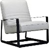 Modern Dove Gray Leather Accent Chair - Xenia