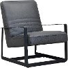 Modern Gravel Dark Gray Leather Accent Chair - Xenia