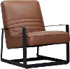 Modern Russet Brown Leather Accent Chair - Xenia