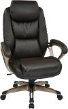 Espresso Home Office Chair with Bronze Accents