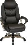 Espresso Home Office Chair with Bronze Accents