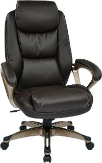 Espresso Home Office Chair with Bronze Accents