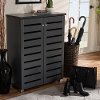 Modern Dark Gray Two Door Entryway Shoe Storage Cabinet - Marcelyn