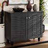 Modern Dark Gray 2 Door Entryway Shoe Storage Cabinet - Kayleah