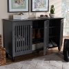 Modern Dark Gray 3 Door Entryway Shoe Storage Wide Cabinet - Sheenagh