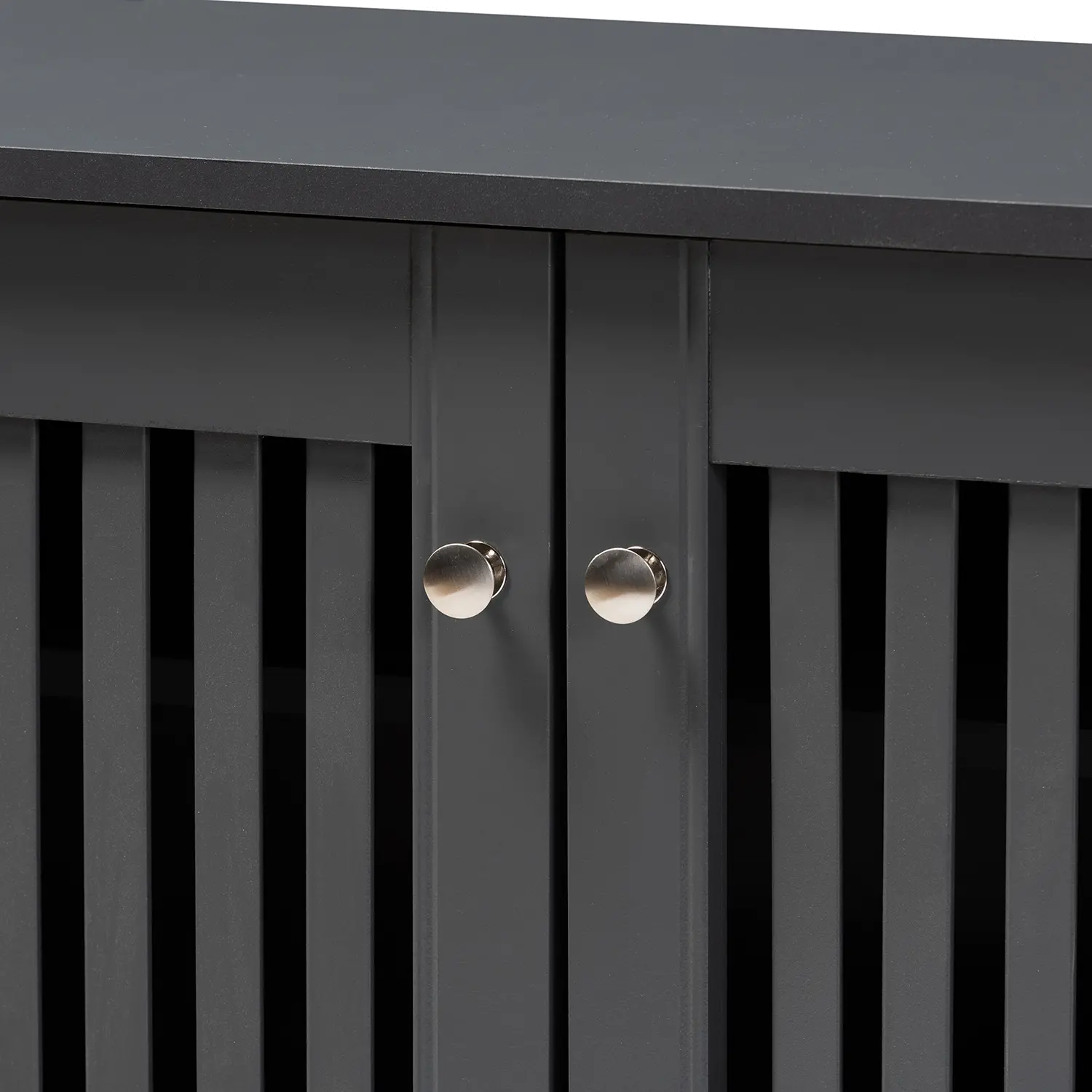 Modern Dark Gray 3 Door Entryway Shoe Storage Wide Cabinet - Sheenagh-6