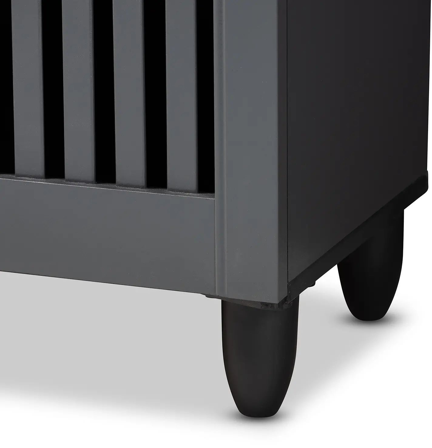 Modern Dark Gray 3 Door Entryway Shoe Storage Wide Cabinet - Sheenagh-7