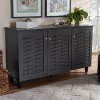 Modern Dark Gray 3 Door Entryway Shoe Storage Cabinet - Kayleah