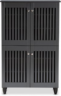 Modern Dark Gray 4 Door Entryway Shoe Storage Cabinet - Sheenagh-3
