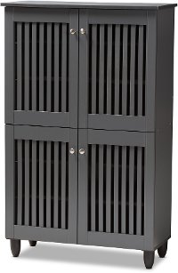Modern Dark Gray 4 Door Entryway Shoe Storage Cabinet - Sheenagh-4