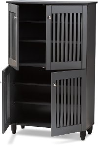Modern Dark Gray 4 Door Entryway Shoe Storage Cabinet - Sheenagh-5