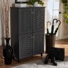 Modern Dark Gray 4 Door Entryway Shoe Storage Cabinet - Kayleah