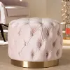 152-9378-RCW Glam Light Pink Velvet Tufted Ottoman - Dulcie