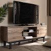 Contemporary Oak and Ebony 2-Door TV Stand - Shirlee