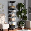 Contemporary Black Metal and MDF 5 Shelf Storage Rack Organizer - Robby