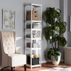 Contemporary White Metal and MDF 5 Shelf Storage Rack Organizer - Robby