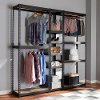 Contemporary Black Metal and MDF 10 Shelf Closet Storage Rack Organizer - Robby