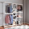 Contemporary White Metal and MDF 10 Shelf Closet Storage Rack Organizer - Robby