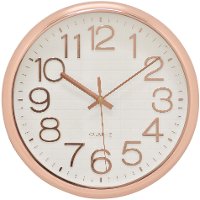 Contemporary 12 Inch Rose Gold Round Wall Clock