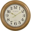 24 Inch Round Natural Light Brown Wall Clock with Cream Face