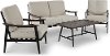 11990040T001-ST Mid-century Modern 4 Piece Deep Seating Patio Set - Cozumel