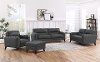 Slate Gray Leather 4 Piece Living Room Set - Miami