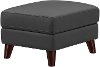 Contemporary Slate Gray Leather Ottoman - Miami