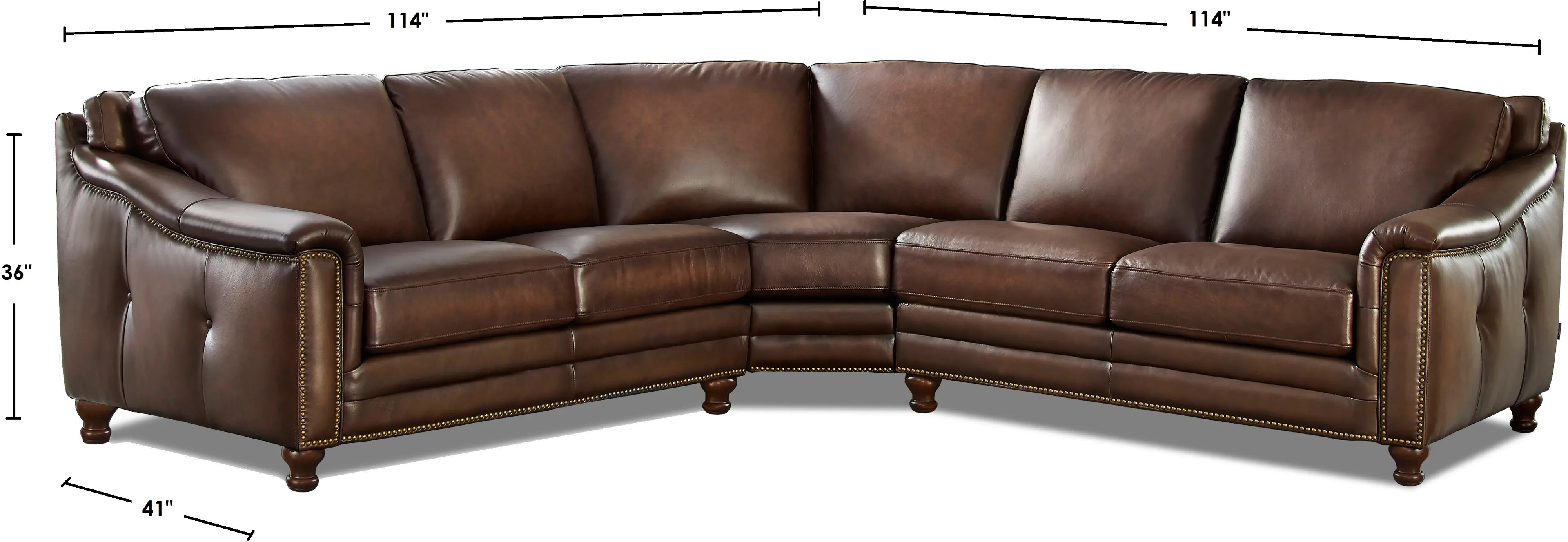 Billingham 3-Piece Curved Sectional-5