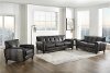 Ash Gray Leather 4 Piece Living Room Set - Savannah