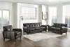 Savannah Ash Gray Leather 3 Piece Living Room Set