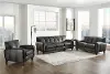 Savannah Ash Gray Leather 3 Piece Living Room Set