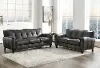 Savannah Ash Gray Leather 2 Piece Living Room Set