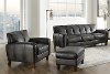 Ash Gray Leather 3 Piece Living Room Set - Savannah