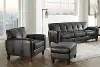 Savannah Ash Gray Leather 3 Piece Living Room Set