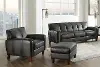 Savannah Ash Gray Leather 3 Piece Living Room Set