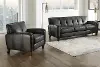 Savannah Ash Gray Leather 2 Piece Living Room Set