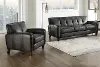 Savannah Ash Gray Leather 2 Piece Living Room Set