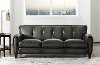 Ash Gray Leather Sofa - Savannah