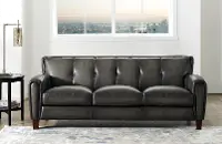 Savannah Ash Gray Leather Sofa