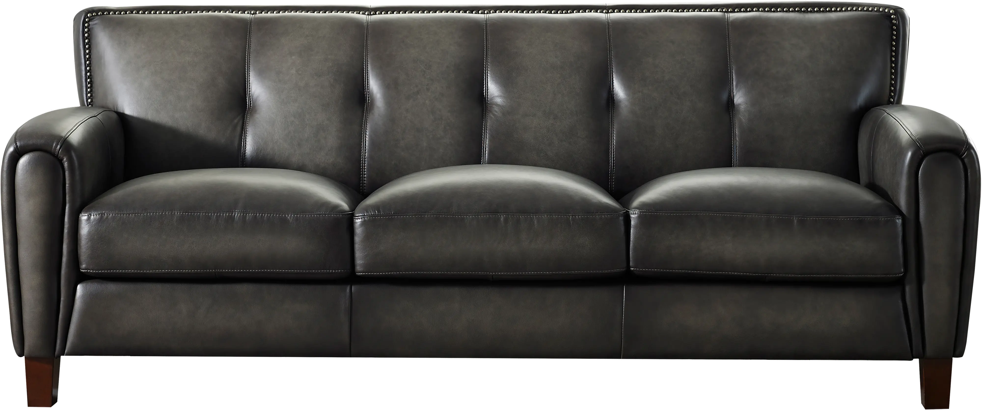 Savannah Ash Gray Leather Sofa-4