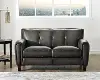 Savannah Ash Gray Leather Loveseat - Amax Leather