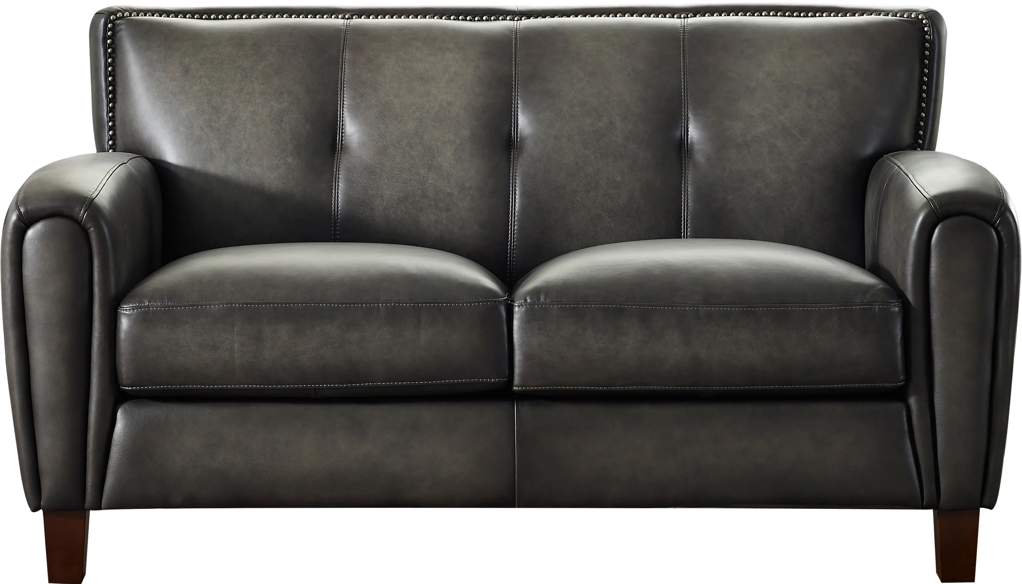 Savannah Ash Gray Leather Loveseat-3