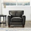 Ash Gray Leather Arm Chair - Savannah