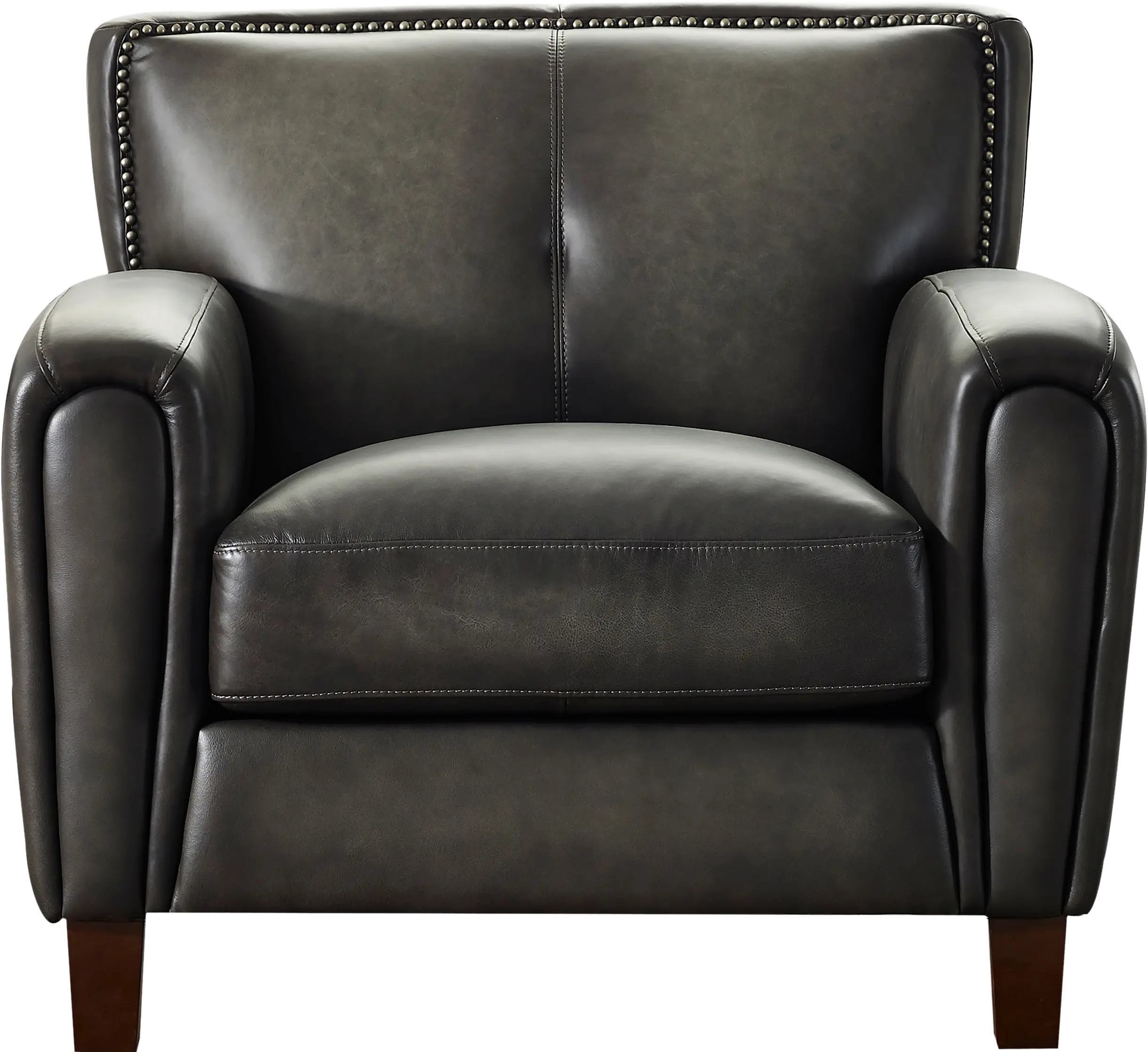 Ash Gray Leather Arm Chair - Savannah-3