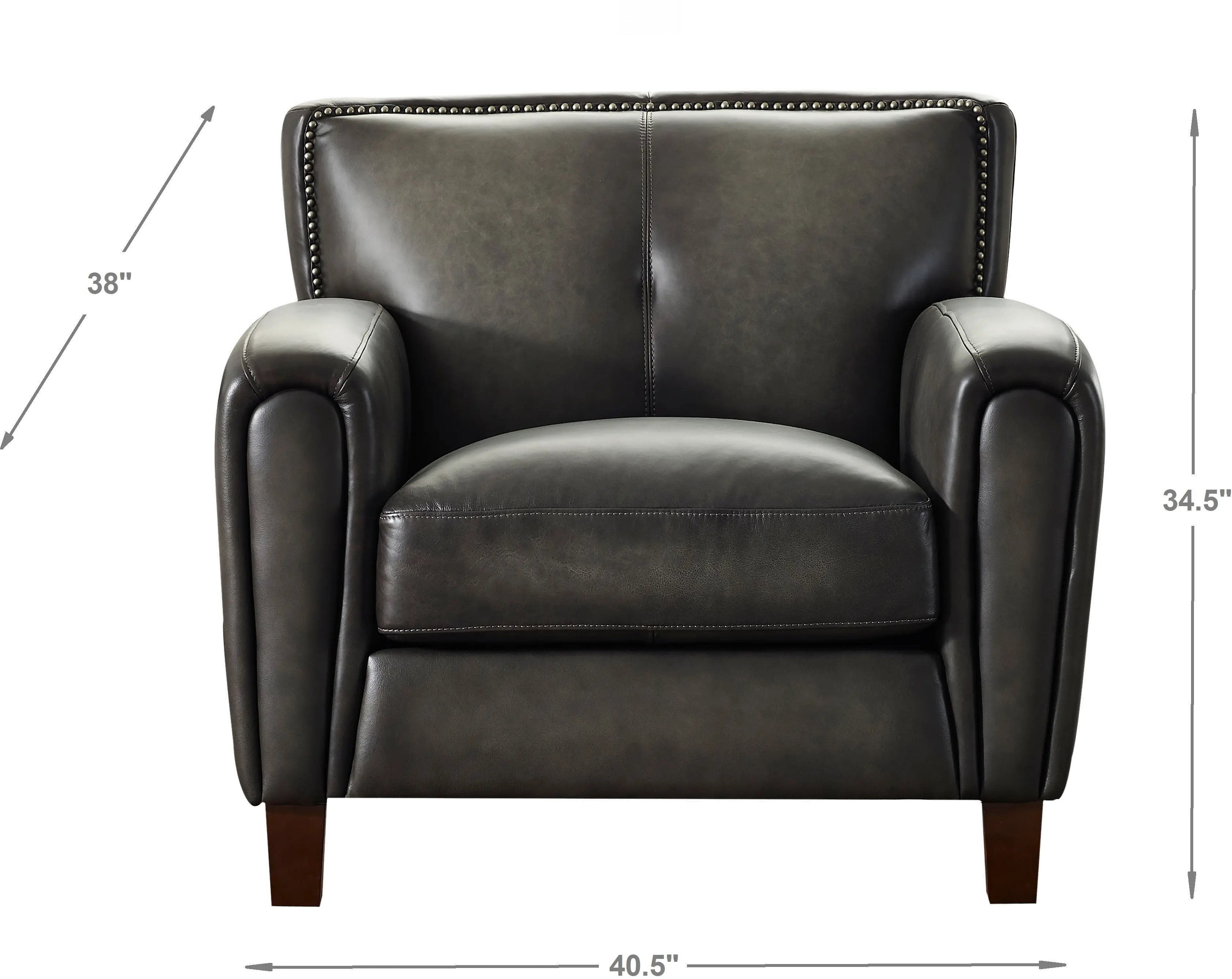 Ash Gray Leather Arm Chair - Savannah-4