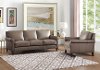 Classic Leather 2 Piece Sofa and Chair Set - New London