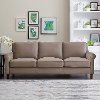 Classic Taupe Leather Sofa - New London