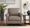 Classic Taupe Leather Chair - New London